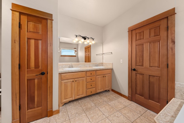 9510 N Doak Rd, Spokane, WA 99217 - full bath featuring double vanity and tile patterned flooring