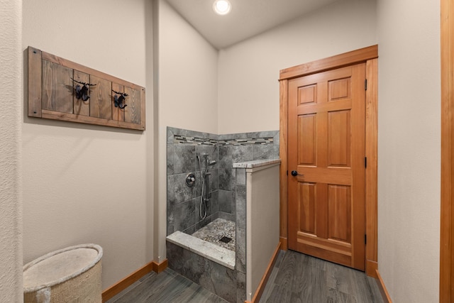 9510 N Doak Rd, Spokane, WA 99217 - bathroom with wood finished floors and recessed lighting