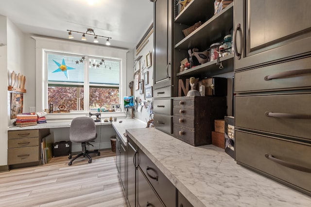 28752 Tramm Rd, Reardan, WA 99029 - office with built in study area and light wood-style flooring