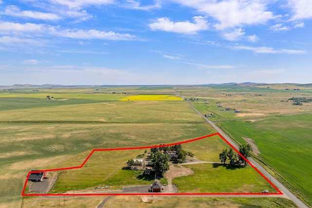 28752 Tramm Rd, Reardan, WA 99029 - overview of rural landscape featuring property boundaries highlighted and a mountainous background