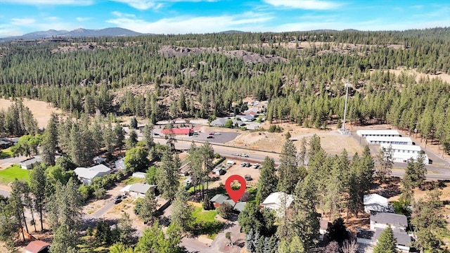 10946 W Sagewood Rd, Nine Mile Falls, WA 99026 - aerial view of property's location with a forest and mountains