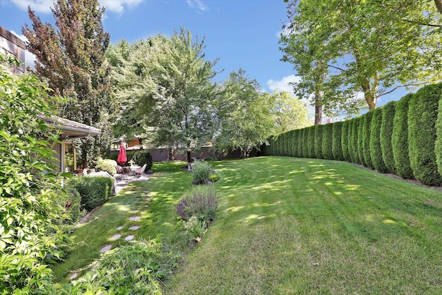 4402 S Saint Andrews Ln, Spokane, WA 99223 - fenced backyard featuring a patio