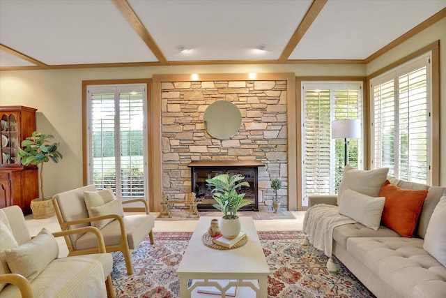4402 S Saint Andrews Ln, Spokane, WA 99223 - living area with a fireplace