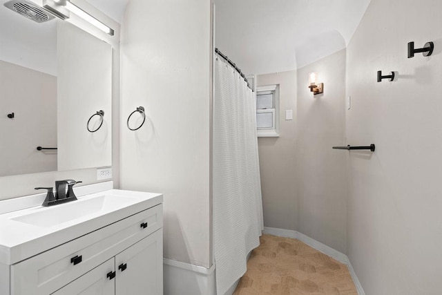 3307 W Euclid Ave, Spokane, WA 99205 - bathroom with vanity and a shower with curtain
