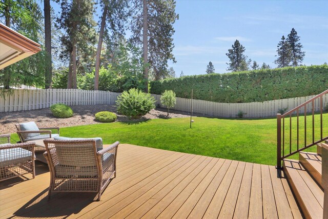 10612 E 46th Ave, Spokane Valley, WA 99206 - wooden terrace featuring a fenced backyard