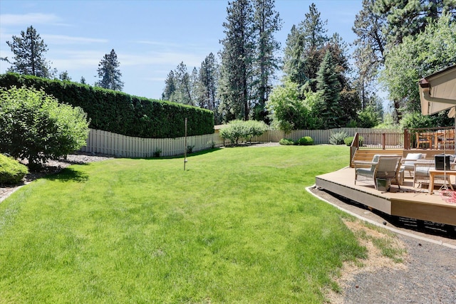 10612 E 46th Ave, Spokane Valley, WA 99206 - fenced backyard featuring a deck