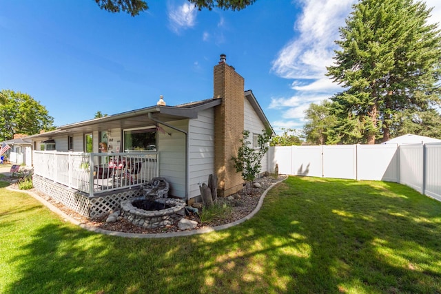 1018 N Fox Rd, Spokane Valley, WA 99206 - back of property with a chimney and a fenced backyard