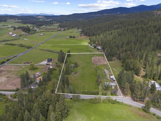 15906 N Forker Rd, Spokane, WA 99217 - view of property location with property boundaries highlighted and a mountainous background