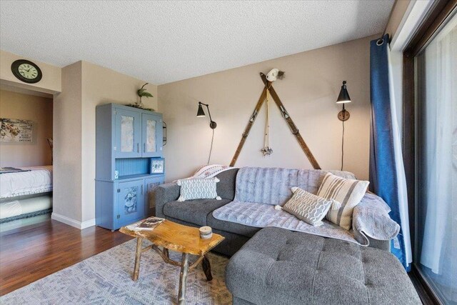 28600 N Mt Spokane Park Dr Unit 612, Mead, WA 99021 - living room with wood finished floors and a textured ceiling