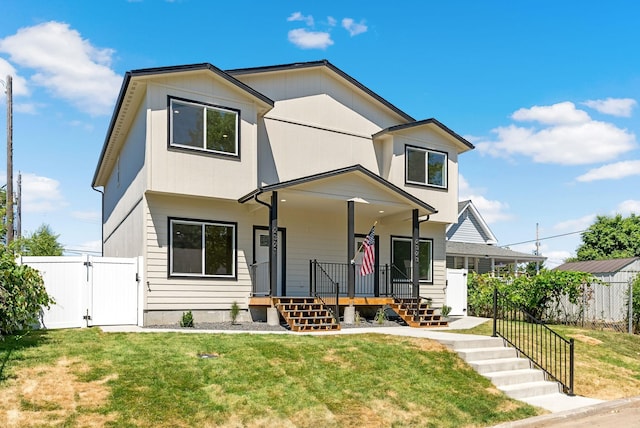 2321 E 7th Avenue 2323E 7Th Ave, Spokane, WA 99202 - view of front of house with a gate, covered porch, and stairs