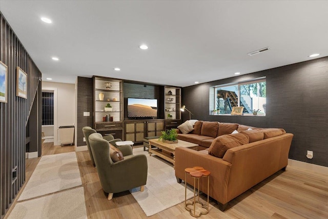 4108 S Greystone Ln, Spokane, WA 99223 - living area featuring light wood-type flooring and recessed lighting