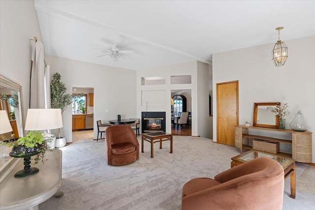 4108 S Greystone Ln, Spokane, WA 99223 - living room featuring carpet flooring and a ceiling fan