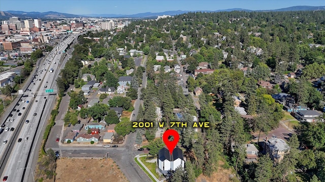 2001 W 7th Ave, Spokane, WA 99204 - aerial view of property and surrounding area featuring a major roadway and mountains