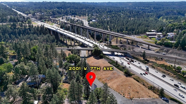 2001 W 7th Ave, Spokane, WA 99204 - aerial view of property and surrounding area with a main thoroughfare and a notable bridge