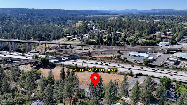 2001 W 7th Ave, Spokane, WA 99204 - aerial view of property and surrounding area with a notable bridge and mountains