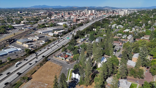 2001 W 7th Ave, Spokane, WA 99204 - aerial overview of property's location featuring a highway and mountains