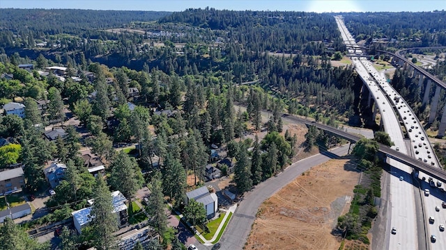 2001 W 7th Ave, Spokane, WA 99204 - aerial view of property's location featuring a major roadway and a heavily wooded area