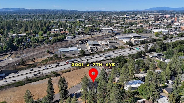 2001 W 7th Ave, Spokane, WA 99204 - aerial view of property's location featuring mountains