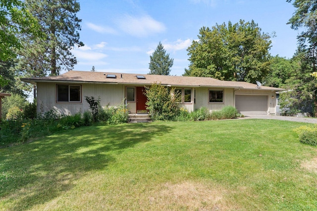 3827 E Funk Ave, Spokane, WA 99223 - ranch-style house with a garage, a front yard, and concrete driveway