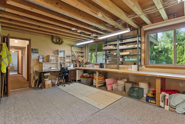 3827 E Funk Ave, Spokane, WA 99223 - below grade area with an office area and carpet