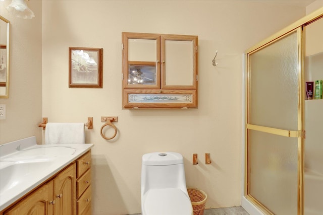 3930 N Deer Lake Rd, Loon Lake, WA 99148 - bathroom featuring vanity and a shower with door