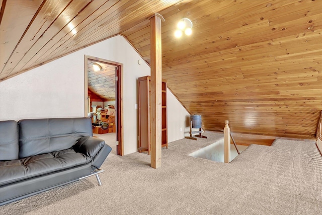 3930 N Deer Lake Rd, Loon Lake, WA 99148 - bonus room with wood ceiling, carpet, and lofted ceiling