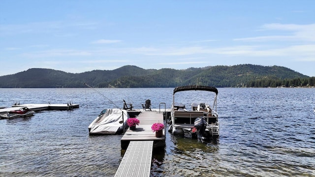 3930 N Deer Lake Rd, Loon Lake, WA 99148 - dock area featuring a water and mountain view and a wooded view