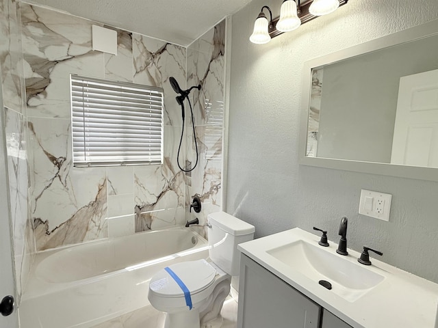 3012 E Wellesley Ave, Spokane, WA 99217 - full bath featuring bathing tub / shower combination, vanity, and a textured wall
