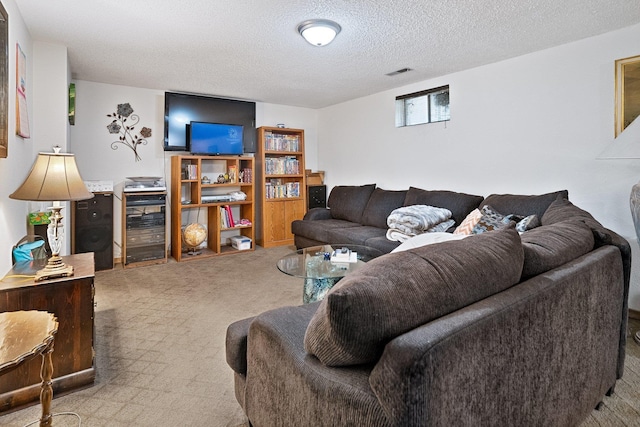 3425 E Upriver Dr, Spokane, WA 99217 - living area featuring carpet floors and a textured ceiling