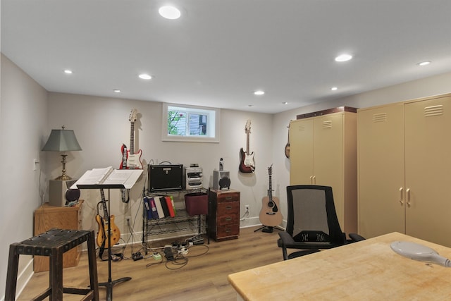 1103 W 20th Ave, Spokane, WA 99203 - home office with light wood finished floors and recessed lighting