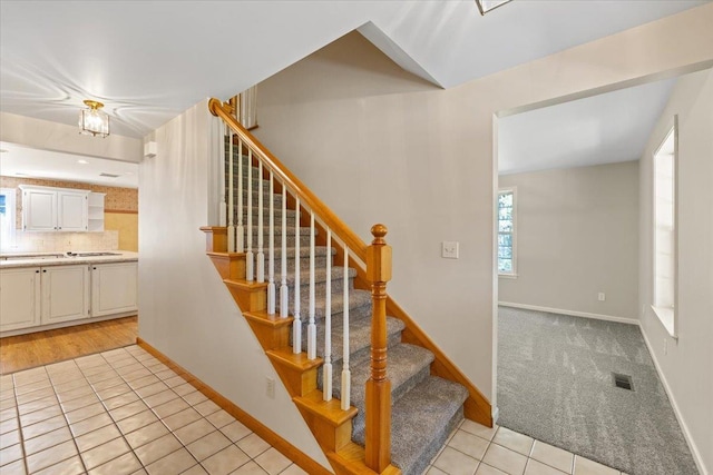 5245A W Prufer Crosscut Rd, Deer Park, WA 99006 - stairway with tile patterned floors and baseboards