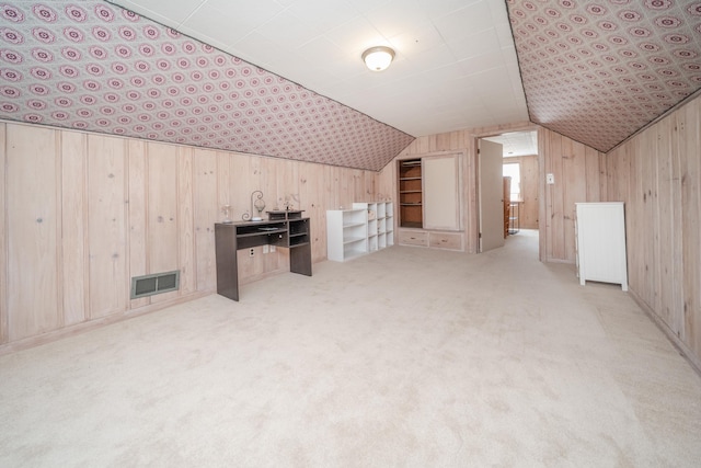 5224 N Post St, Spokane, WA 99204 - bonus room featuring wooden walls, lofted ceiling, and light carpet