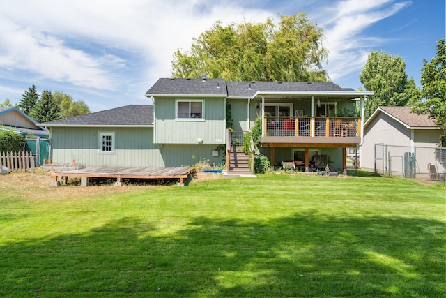 4110 E Ermina Ave, Spokane, WA 99217 - rear view of house with a deck and stairs