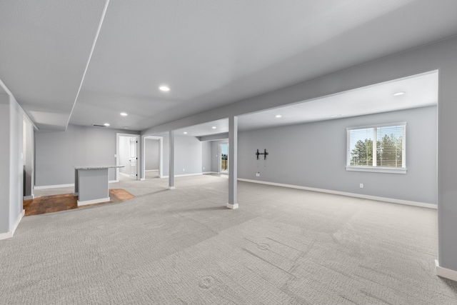 7014 E Columbia Dr, Spokane, WA 99217 - below grade area featuring light carpet and recessed lighting