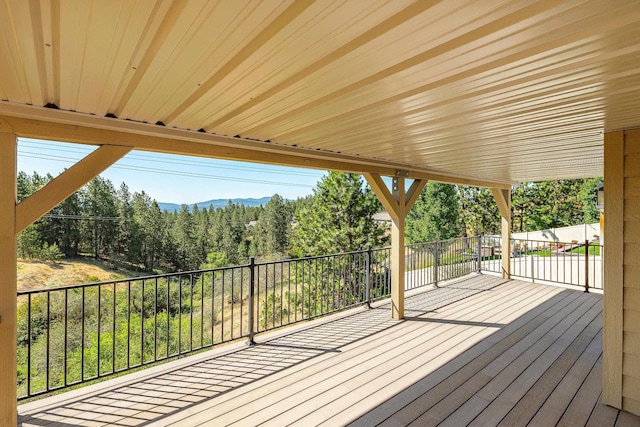 7014 E Columbia Dr, Spokane, WA 99217 - wooden terrace featuring a mountain view