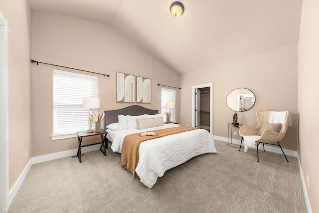 7014 E Columbia Dr, Spokane, WA 99217 - bedroom featuring carpet, a spacious closet, lofted ceiling, and a closet