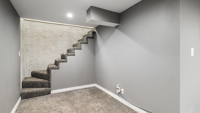 6121 N Belt St, Spokane, WA 99205 - stairs featuring carpet flooring and recessed lighting