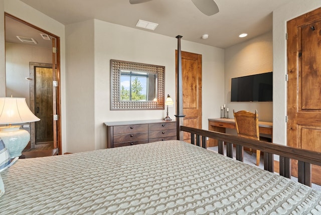 14210 N Wandermere Estates Ln, Spokane, WA 99208 - bedroom with ceiling fan and recessed lighting