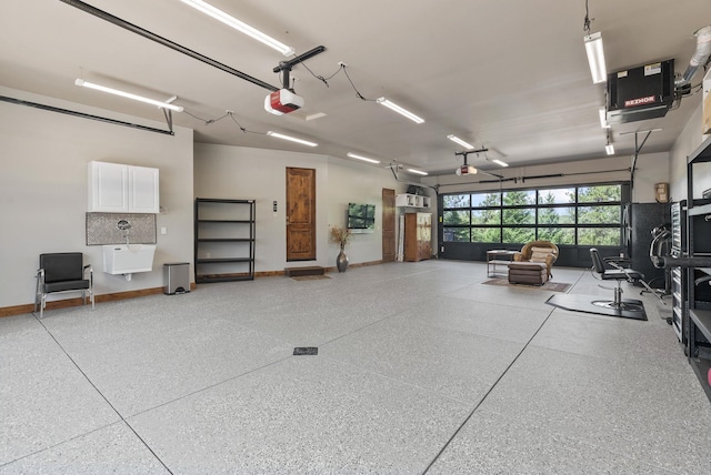 14210 N Wandermere Estates Ln, Spokane, WA 99208 - garage with a heating unit and a garage door opener