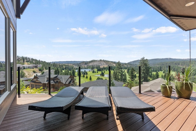 14210 N Wandermere Estates Ln, Spokane, WA 99208 - wooden terrace featuring a mountain view