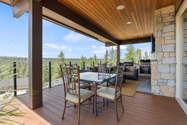 14210 N Wandermere Estates Ln, Spokane, WA 99208 - wooden terrace featuring area for grilling and outdoor dining space