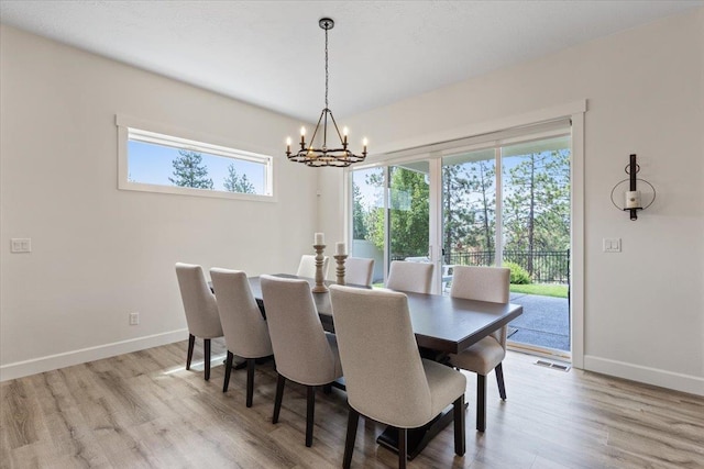 12918 E San Juan Ln, Spokane, WA 99206 - dining area with a chandelier and wood finished floors