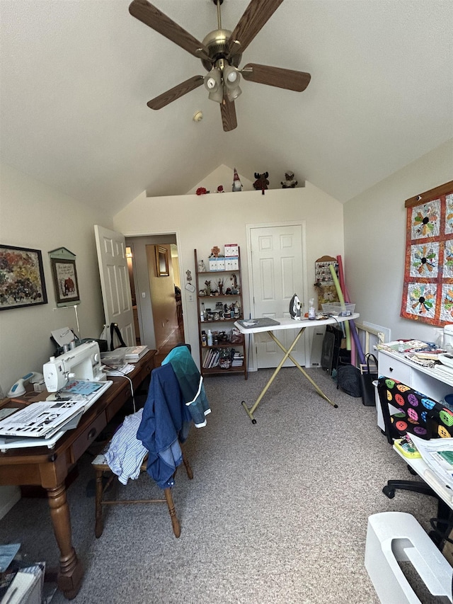 603 W Dennison-Chattaroy Rd, Deer Park, WA 99006 - carpeted office with vaulted ceiling and a ceiling fan