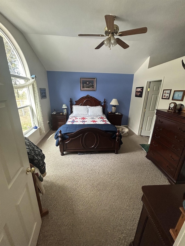 603 W Dennison-Chattaroy Rd, Deer Park, WA 99006 - carpeted bedroom with vaulted ceiling and a ceiling fan