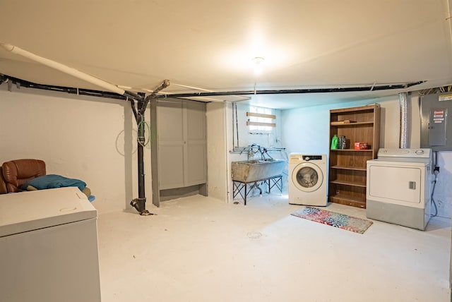 3927 N Jefferson St, Spokane, WA 99205 - basement featuring separate washer and dryer and electric panel