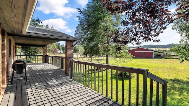 17207 N Mt Spokane Park Dr, Mead, WA 99021 - deck featuring a yard and an outbuilding
