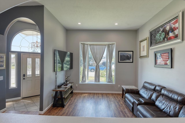4318 N Upland Ct, Spokane Valley, WA 99216 - entrance foyer featuring healthy amount of natural light, wood finished floors, and recessed lighting