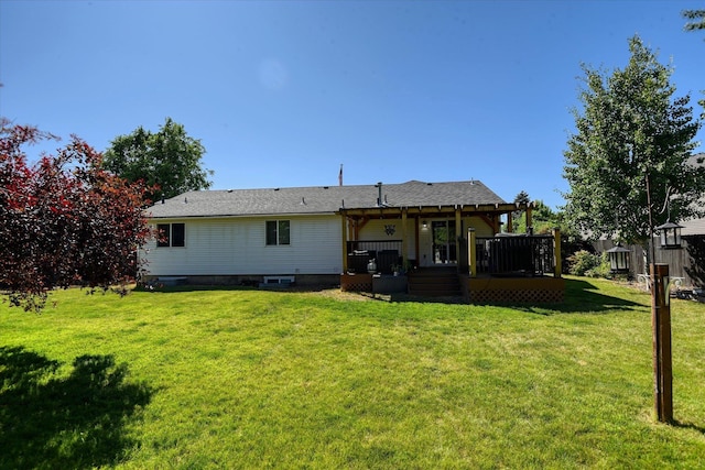 4318 N Upland Ct, Spokane Valley, WA 99216 - back of house with a lawn and a deck