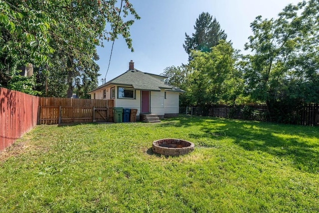 1019 E Everett Ave, Spokane, WA 99207 - fenced backyard with a fire pit