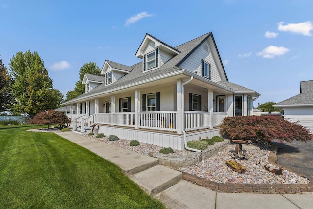 3333 N Ashton Rd, Otis Orchards, WA 99027 - view of front of home featuring covered porch, a front lawn, and roof with shingles